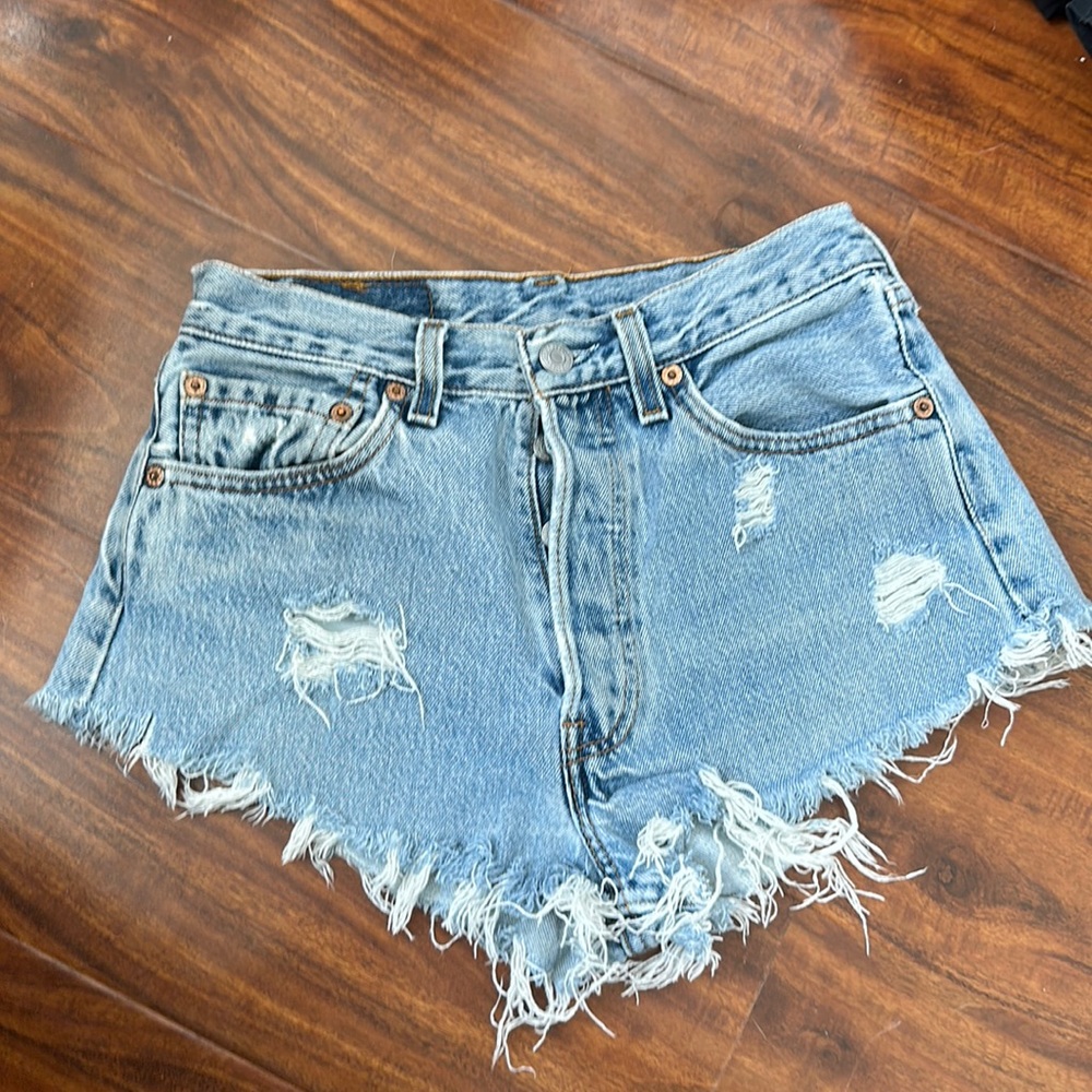 Vintage Levi’s cutoff denim shorts in 501 style